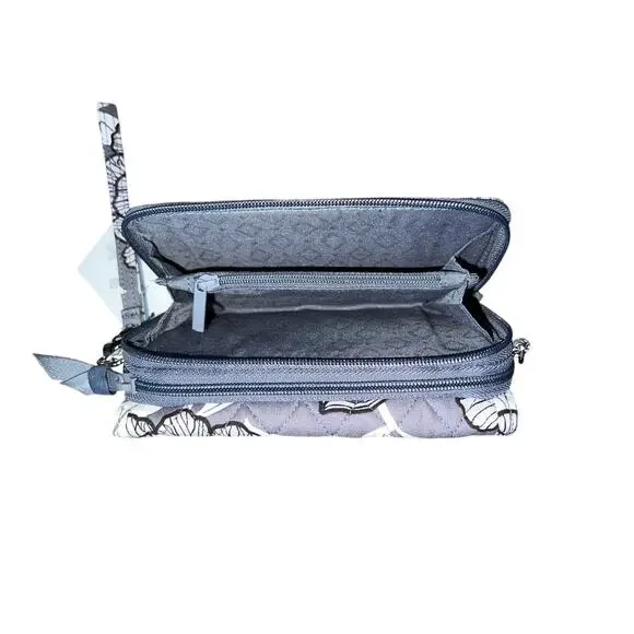 Vera Bradley RFID 3-in-1 Crossbody Bag in Cotton, Moon Shadow Meadow, New - Picture 4 of 7